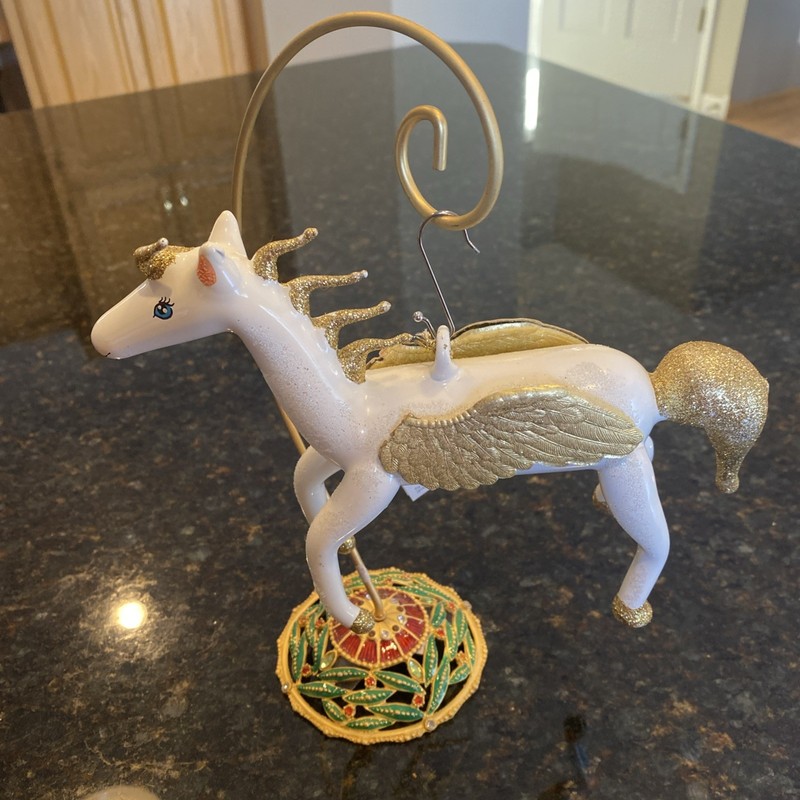 Vintage RADCO SKY PRANCER PEGASUS horse RARE ornament vintage Xmas gold wings