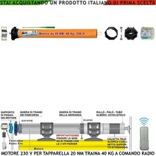 Serranda Avvolgibile Kit Motore 230 V 20 Nm Tr 40 Kg Radio Filo Apre Stop Chiude
