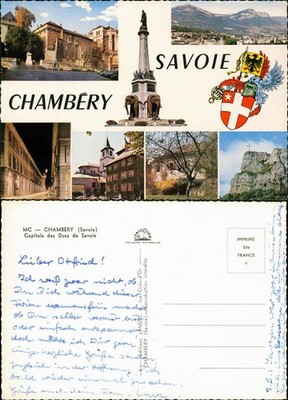 Chambéry Mehrbildkarte  Fontaine des Éléphants  Château des Ducs de Savoie 1970