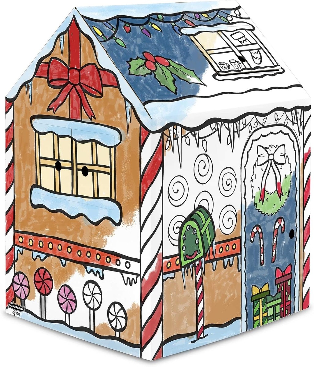 Bankers Box at Play Color in Gingerbread Playhouse, Cardboard
