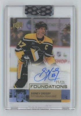 2022-23 Upper Deck Clear Cut Foundations Auto /25 Sidney Crosby Auto 25/25 - Photo 1 sur 2