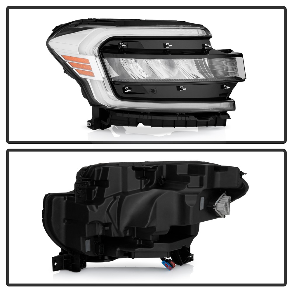 For 2022-2024 Ford Expedition w/LED DRL Chrome Trim Headlight