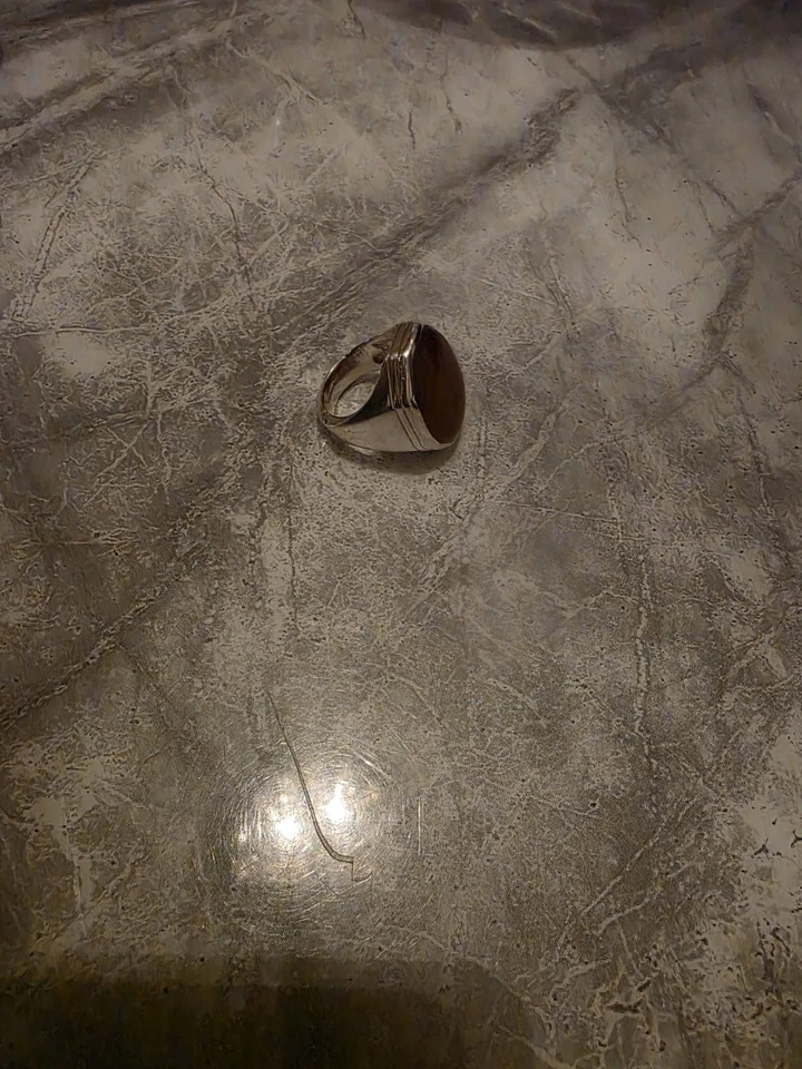 Elegant Handmade Yemeni Aqeeq Ring Red Natural Agate Stone Jewelry - Image 4 of 4