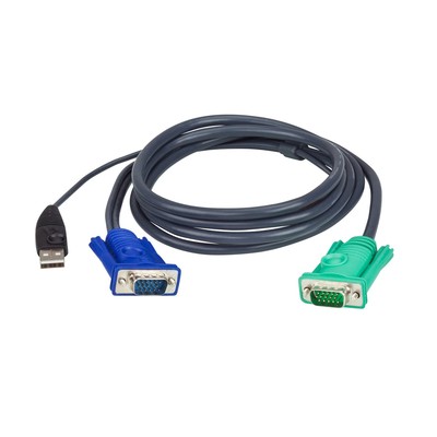 ATEN USB KVM Kabel 3m 3m VGA schwarz HD-15 USB A SPHD-15 Stecker/Stecker