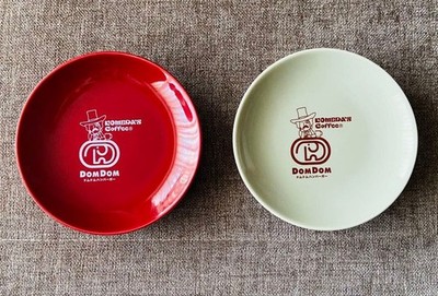 Komeda Coffee Lucky Bag 2026 Dom Dom Collaboration Plate Set (Red & White, 2