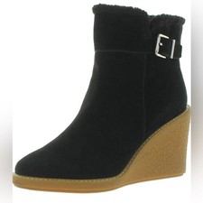 Franco Sarto Women?s Suede Wedge Boots Faux Fur Lined Size 8.5 NWOT