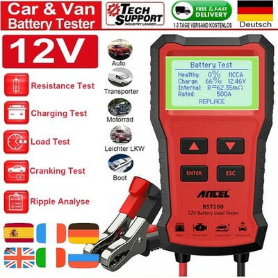 ANCEL Batterietester 12 KFZ Batterieprüfer Batterie Akku Diagnosegerät Testgerät