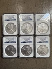 2011 Silver Eagle 25th Anniversary 6 -Coin Bundle NGC  MS70 Early Releases