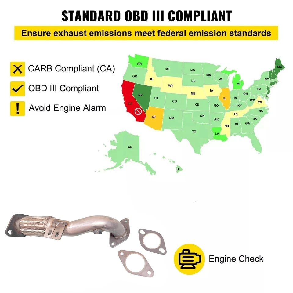Se adapta a GMC ACADIA 3,6 L delantero derecho FLEX PIPES 2017-2023 DIRECTFIT Foto 3 de 4