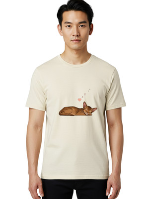 Sleeping-Cat Mens Graphic Tee, 100% Cotton, Casual Summer Wear