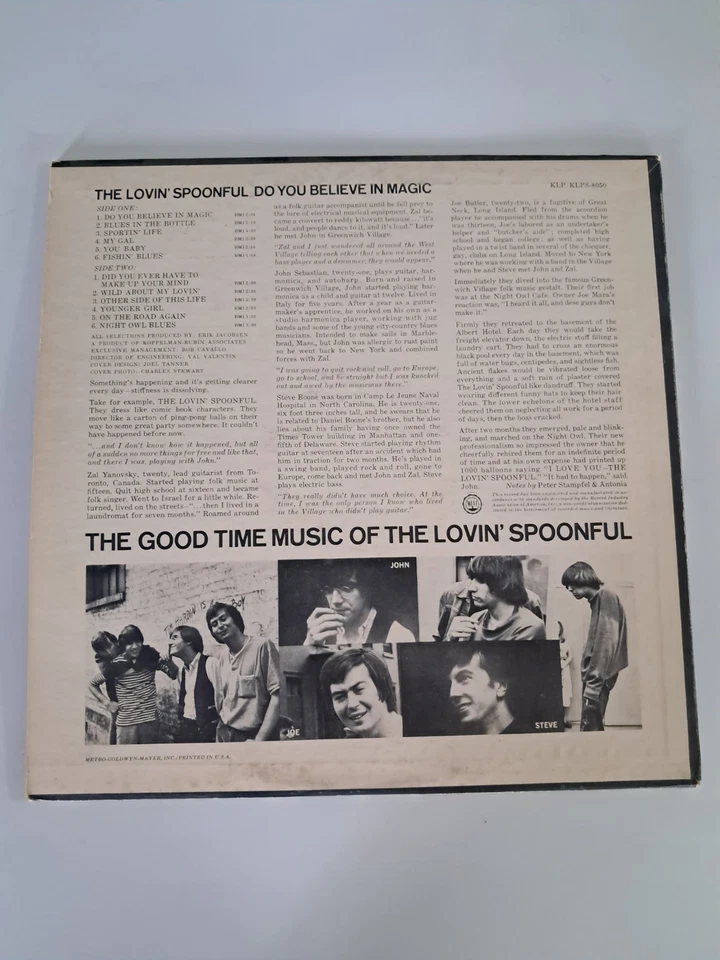 The Lovin' Spoonful Do You Believe In Magic Record Vinyl 33 RPM 12" LP KLPS-8050 - Image 2 of 4