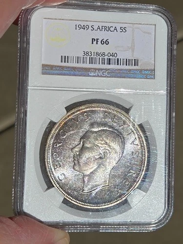 1949 South africa 5 Shillings NGC PROOF 66 "GEM" 1 oF 800 " TOP POP"