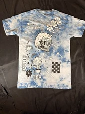 A-Lab Never Grow Up T Shirt Tee Size Medium Blue White Graphic Vintage Vibes