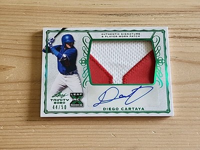 2020 Leaf Trinity 2 Color Patch Auto Diego Cartaya #PA-DC2 LA Dodgers #45/50 