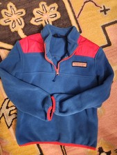 Vineyard Vines The Shep Shirt Fleece 1/4 Zip Pullover Kids Small 7-8 Blue Red
