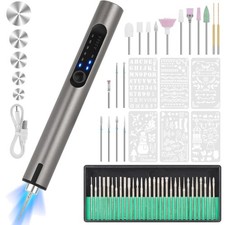 Resparked Engraving Pen, USB Rechargeable Cordless Engraver Pen with 51 Bits ...