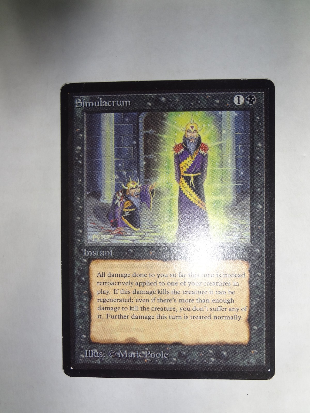 MTG MAGIC THE GATHERING CARD ORIGINAL BETA BLACK SIMULACRUM INSTANT UNCOMMON