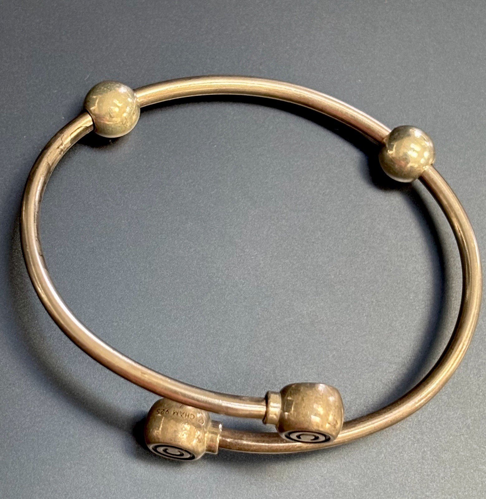 Chamilia 925 Silver Adjustable Bangle Bracelet wi… - image 6