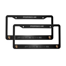Porsche 2 Pack Stainless Steel Rust-proof License Plate Frame Holder Black