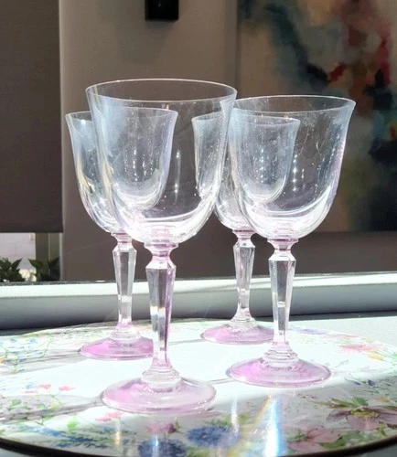 Set Of 4 Westport Amethyst Purple Lavender American Stemware Water Goblets 7.5"