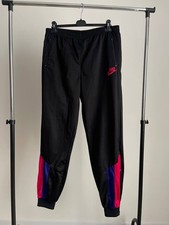 Vintage 90s Nike Track Pants Black Colorblock Joggers Made In Thailand Size L