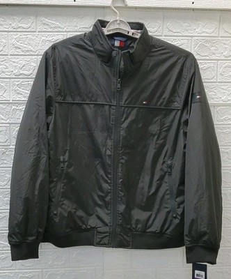 New Tommy Hilfiger Full Zip Multi Zip Pockets Golf Bomber Black Size XXL