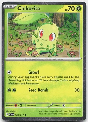 Chikorita (Cosmos Holo) 008/217 Common Miscellaneous Cards & Products Pokemon NM