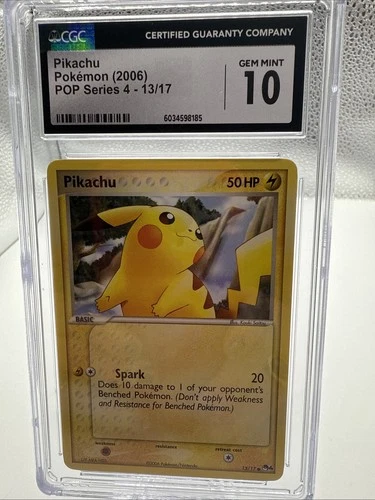 Pokemon Pikachu 13/17 Pop Series 4 Non Holo CGC 10 GEM MINT 2006