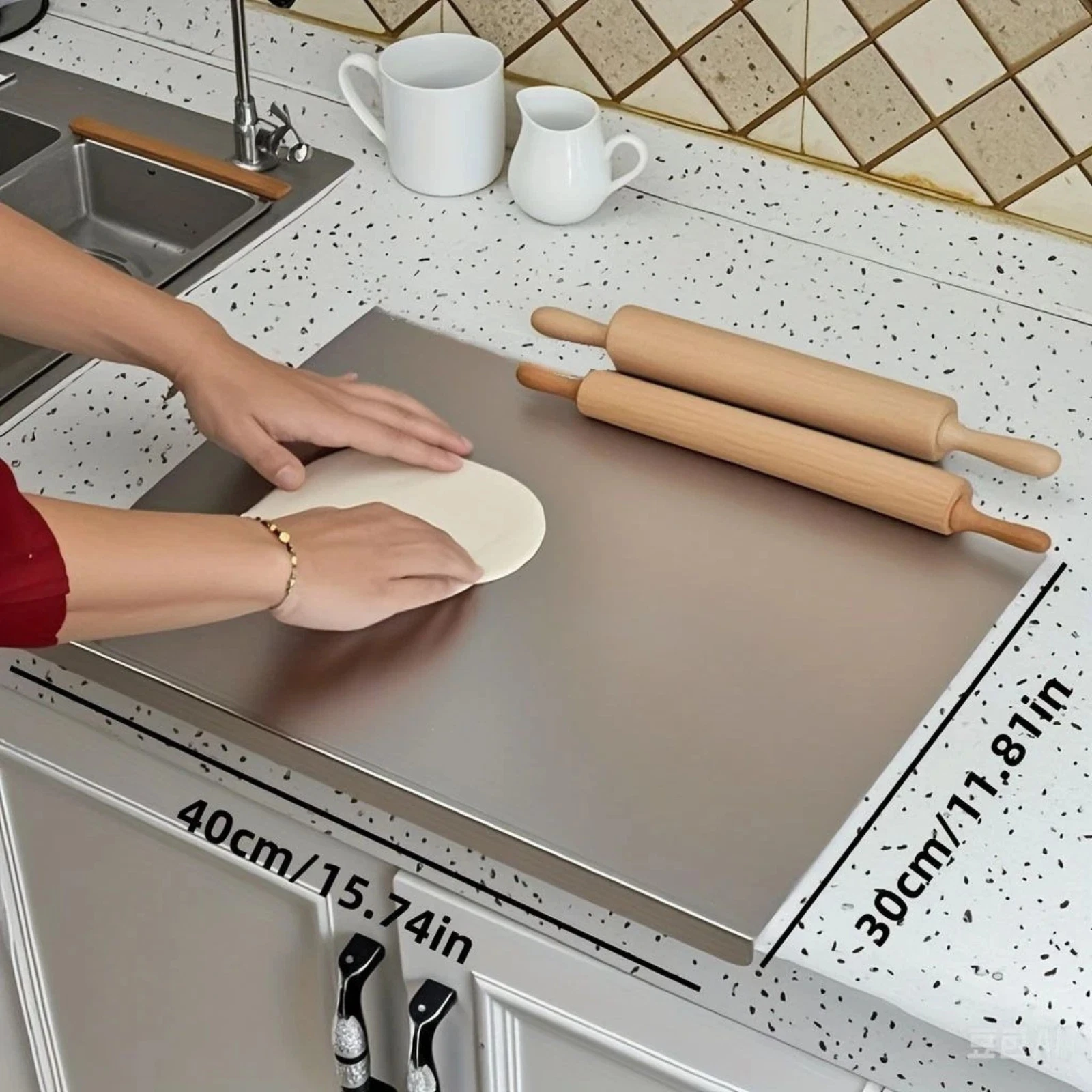 Stainless Steel Cutting Board with Lip for Kitchen Chopping Boards for Counterto
Opens in a new wind