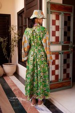 Alemais Floral Print V-Neck Long Sleeve Tie-Waist Maxi Dress