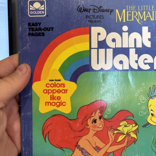 Vtg Golden 1989 Disney The Little Mermaid Paint With Water Coloring Book UNUSED - Picture 3 of 11