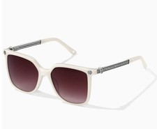 NEW Brighton MINGLE White-Silver Square Sunglasses UVA UVB- NWT W/Tin