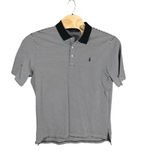 Polo Golf Ralph Lauren Prima Cotton Moisture Management XL Black and White Polo