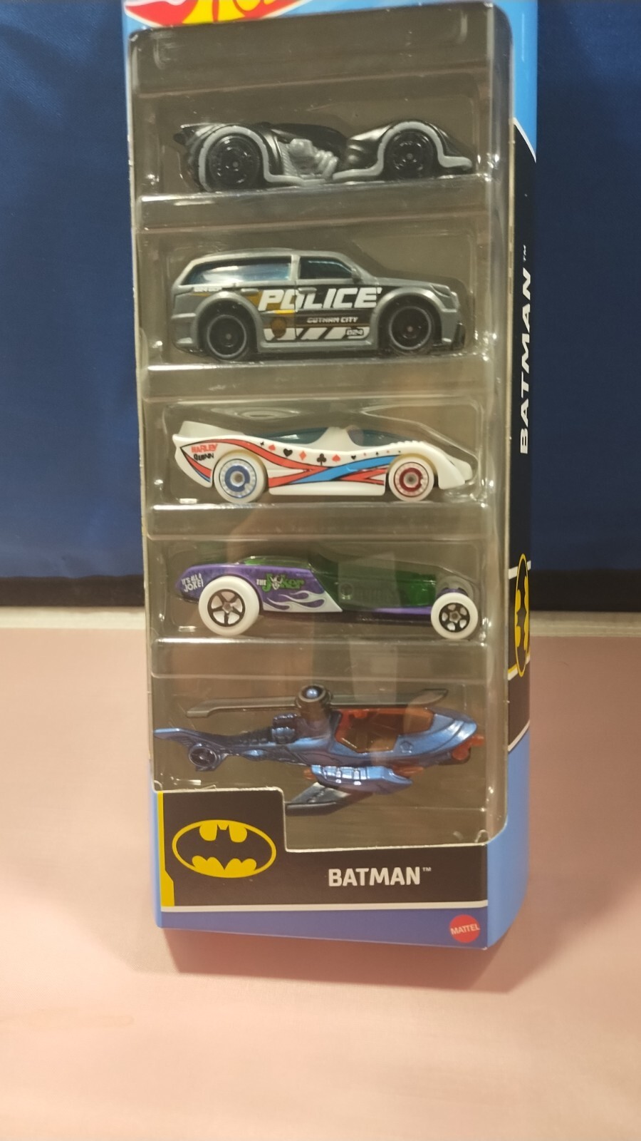 Hot Wheels Batman 5 Pack Batmobile Batcopter Boom Box Hi-Roller Power Pistons