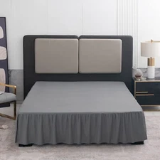 Grey Bed Skirt Full Size Ruffled Bed Skirt with Split Corners Full Bed Skirt ...