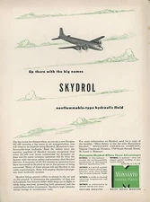 1951 Monsanto Skydrol Ad Aircraft Hydraulic Fluid Douglas DC-6B Airliner Plane