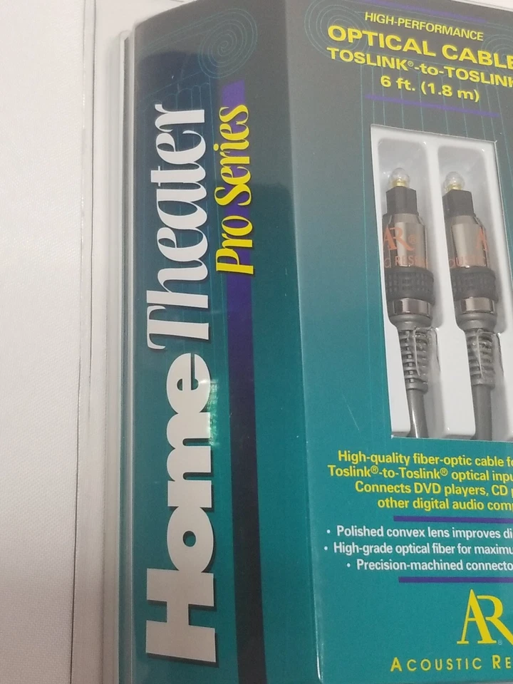 Acoustic Research Home Theater Pro Optical Cable TOSLINK-to TOSLINK - 6 ft. 1.8m - Image 3 of 4