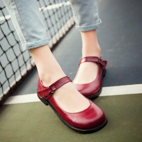 Mary Janes Womens Cute Ankle Strap Flat Lolita Court Vintage Round Toe Shoes - Picture 3 of 11