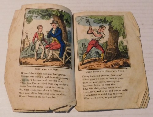 PARKS THE HISTORY OF JOHN AND THE OAK TREE w/ 8 HAND-COLORED ILLUS. - c. 1836-41 - Picture 2 of 3