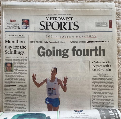 2005 Boston Marathon results newspapers Globe Herald Metrowest Hopkinton - Picture 6 of 11