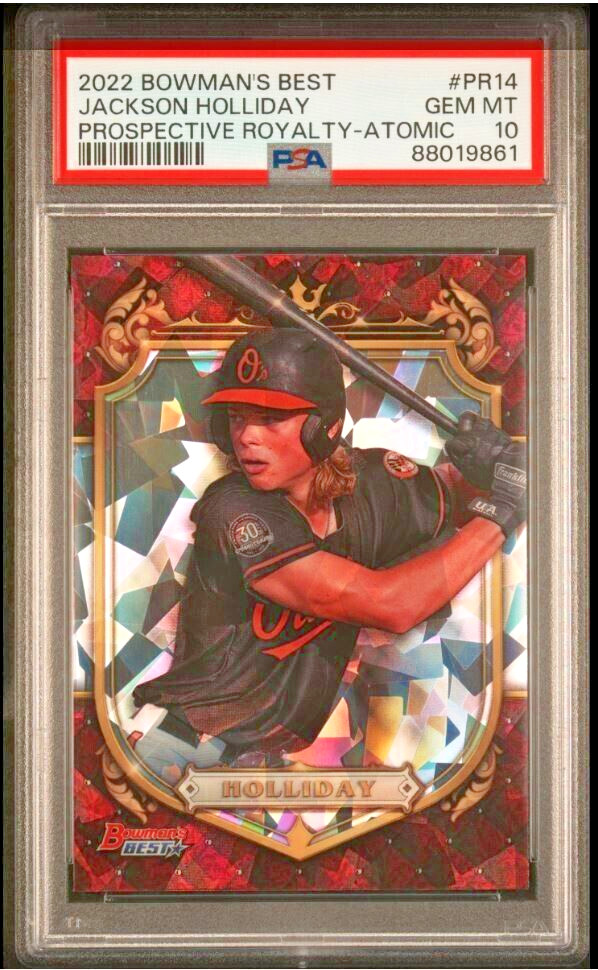 2022 BOWMAN'S BEST PROSPECTIVE ROYALTY ATOMIC JACKSON HOLLIDAY PSA 10