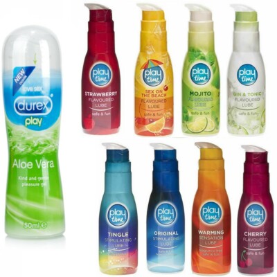 Durex 50ml-75ml PlayTime Flavoured Lube Lubricant Water Based Gel Edible  Sex 
