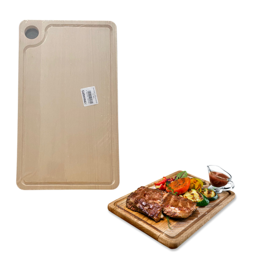 HOLZPADDEL HACKBRETT SCHNEIDEN LEBENSMITTEL SERVIERTABLETT GRIFF HOLZ BBQ STEAK - Bild 6 von 7
