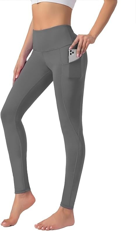 Yoga Pants- Leggings with Pockets for Women Tummy Control Workout Leggings-Large-image