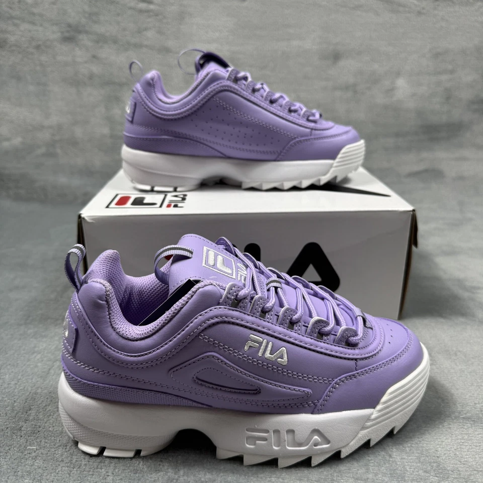 Fila Disruptor II (GS) Zapatos de Estilo de Vida Púrpura 3XM02267-522 Jóvenes Grandes Niños NUEVO Foto 2 de 4