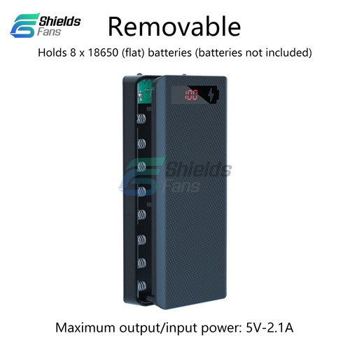 DIY Power Bank Shell Kit Battery Charge Storage Box Micro Type-C Fit for 8x18650 - Photo 25 sur 26