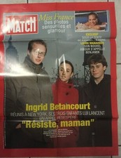 Collector affiche Une Paris Match INGRID BETANCOURT résiste maman Valérie Bègue 