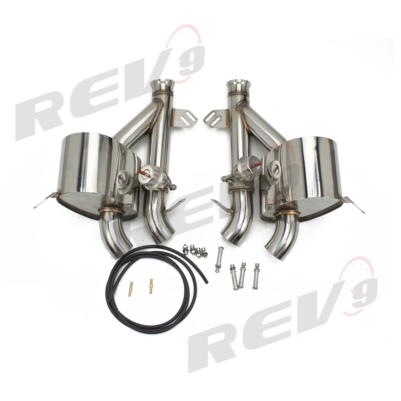 REV9 STAINLESS STEEL AXLE BACK EXHAUST SYSTEM (VALVE) FOR 11-16 FERRARI FF V12 