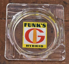 Vintage Funks G Hybrid Seed Corn Glass Farm Advertising Ashtray