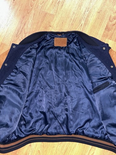 Vintage Guess Large Leather Wool Varsity Indian Aztec Jacket 90s (MAKE A OFFER) - Picture 8 of 11